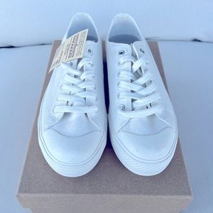 Muji white sneakers